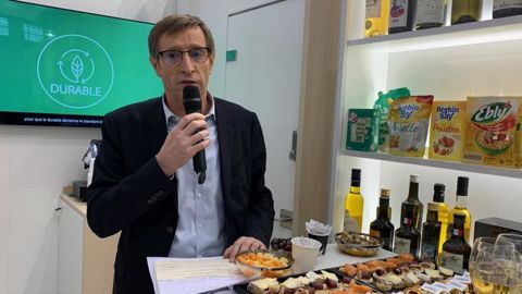 Dominique Chargé, président de La Coopération agricole, a introduit le point presse organisé au Sia par la nécessité de trouver des solutions financières aux transitions à opérer. © H. LAURANDEL